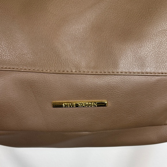 Steve Madden Brown Flex Leather Zip Hobo Flap Tote Shoulder Bag Purse NWOT - Picture 2 of 7
